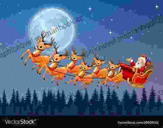 Illustration Of Santa Claus In His Sleigh, Surrounded By Presents And Reindeer Twas The Night Before Christmas: Illustrated Edition